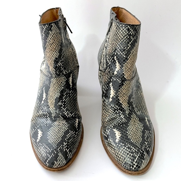 Madewell Booties The Rosie Ankle Snake Embossed Leather MA435 - Picture 9 of 10